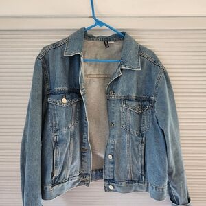 Women's H&M Size 12 Divided Boyfriend Blue Jean Jacket